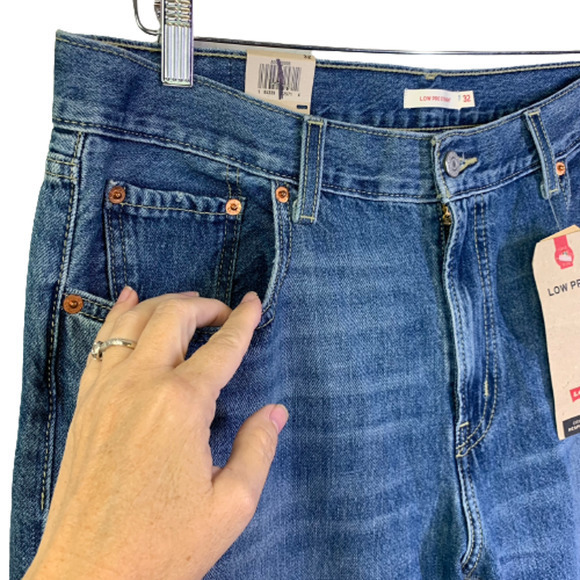 LEVI'S Distressed Denim Low Pro Straight Jeans - NWT - Picture 6 of 16